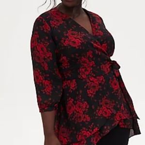 Torrid size 2 floral tunic wrap